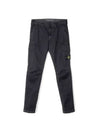 Wappen Patch Cargo Straight Pants Black - STONE ISLAND - BALAAN 1