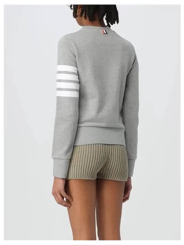 Engineered 4 Bar Stripe Loopback Jersey Knit Crewneck Sweatshirt Light Grey - THOM BROWNE - BALAAN 6