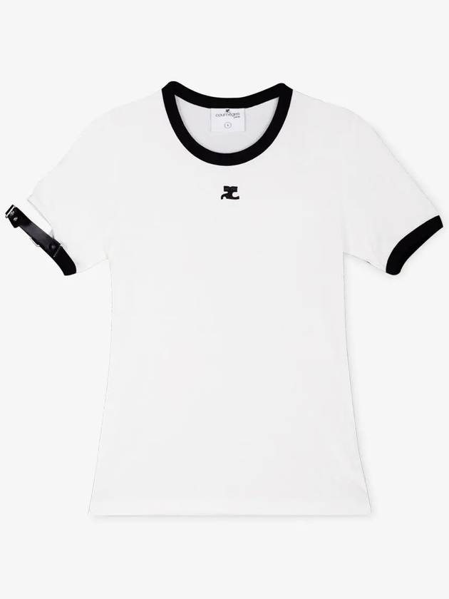 Logo Buckle Short Sleeve T-shirt White - COURREGES - BALAAN 3