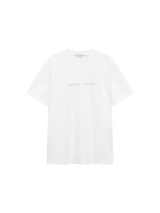 STELLA McCARTNEY Glitter Logo Crewneck T Shirt White - STELLA MCCARTNEY - BALAAN 1