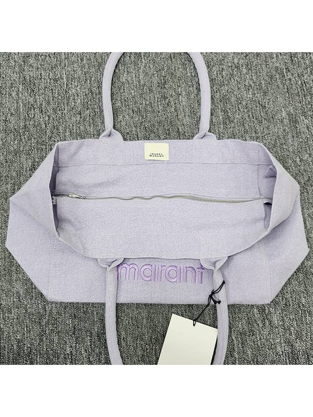 YENKY logo embroidery zipper shopper bag lilac PM0062FA A1X19M 86LC - ISABEL MARANT - BALAAN 6