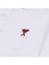 Heart Logo Polo Shirt White - AMI - BALAAN 5