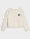 Logo Print Cotton Fleece Loose Sweatshirt Cream - CELINE - BALAAN 2