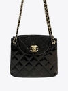 CC logo two way patent chain bag gold black - CHANEL - BALAAN 3