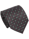 GG pattern silk tie red white black - GUCCI - BALAAN.