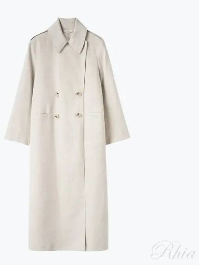 Double-Breasted Midi Coat Cream - TOTEME - BALAAN 2