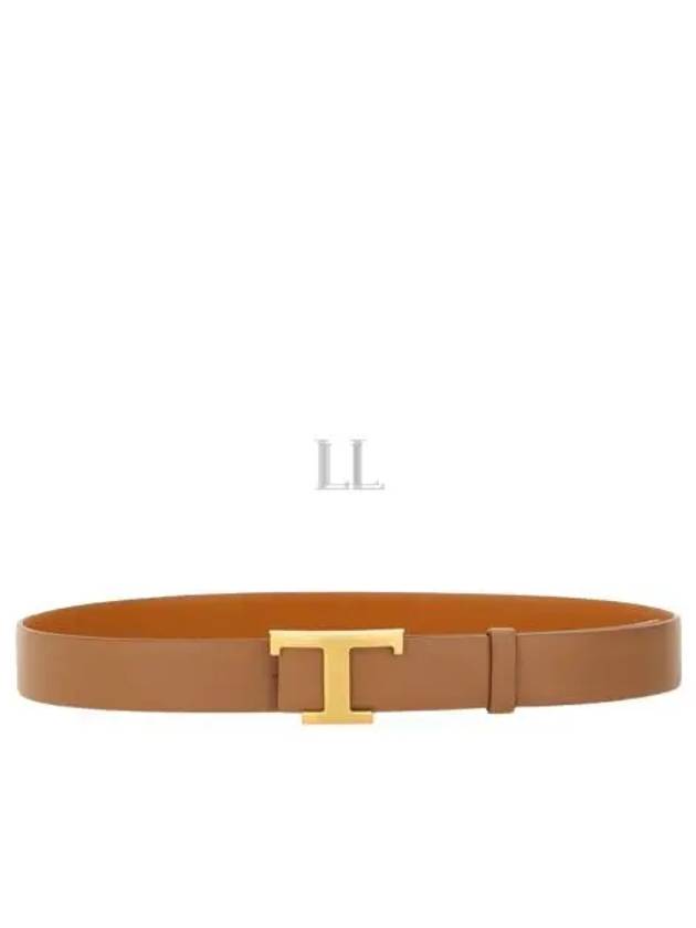 T Timeless Buckle Reversible Leather Belt Brown - TOD'S - BALAAN 2