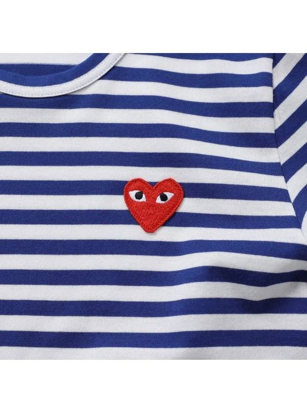 P1T164 2 PLAY Red Heart Waffen Stripe Men s Long Sleeve T Shirt - COMME DES GARCONS - BALAAN 3