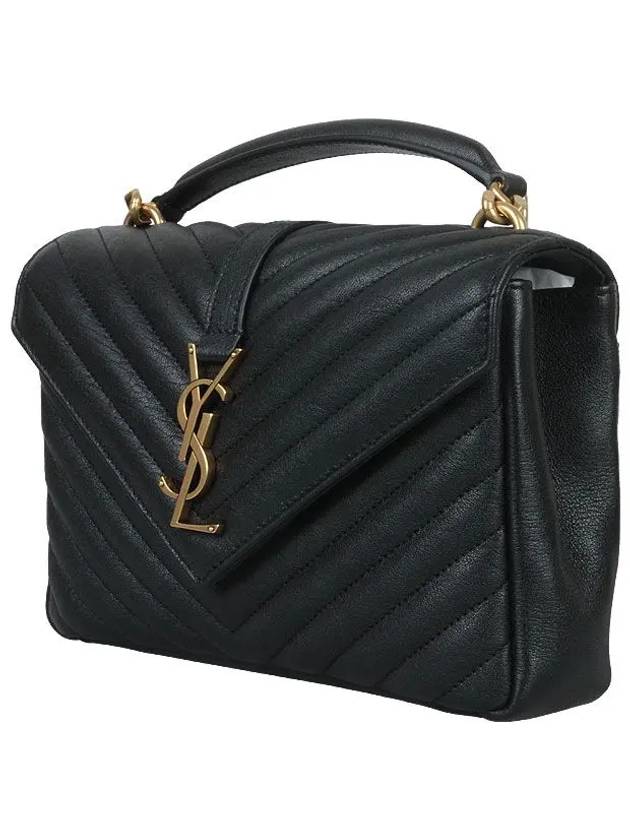 College Medium in Quilted Leather Shoulder Bag Black - SAINT LAURENT - BALAAN 3