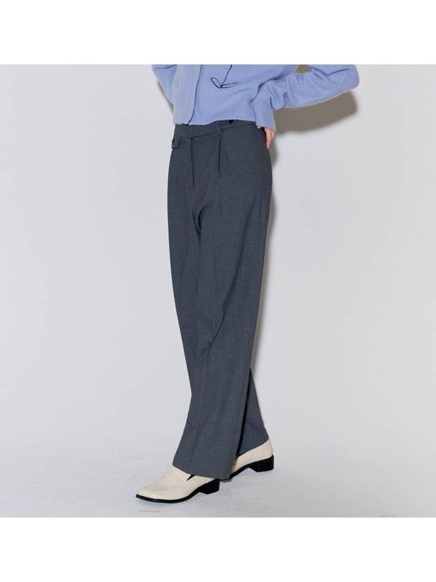 Button Point Wool Pintuck Wide Slacks Grey - OPENING SUNSHINE - BALAAN 3