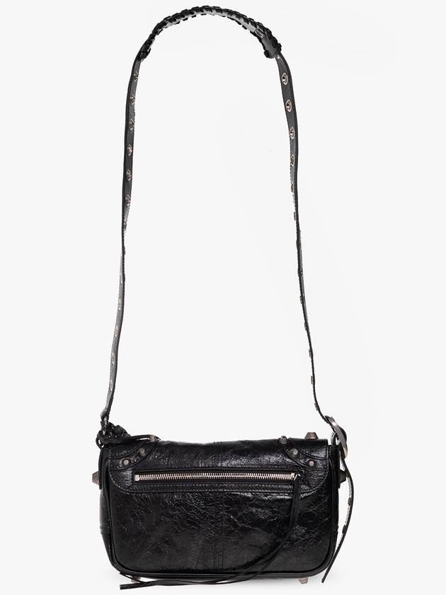 Zipper Stud Arena Lambskin Shoulder Bag Black - BALENCIAGA - BALAAN 4