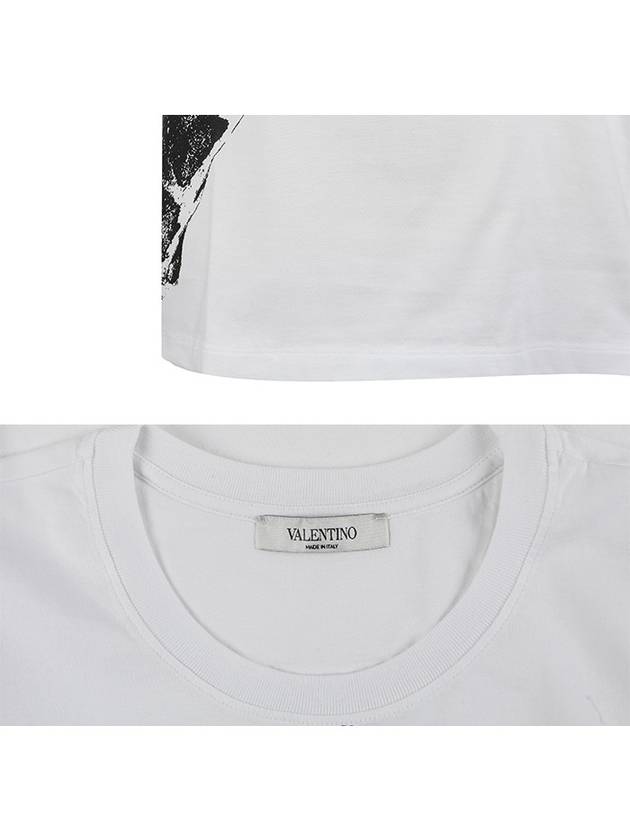 Unisex RV3MG00 0BO Giraffe motif white Tshirt - VALENTINO - BALAAN 5