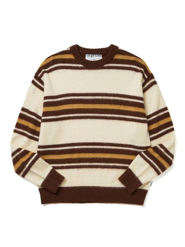 Striped Mohair Knit Top Brown - EXPRESSHOLIDAY - BALAAN 1