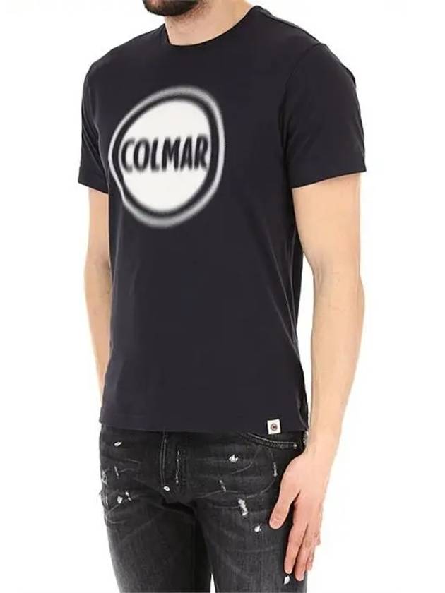 Logo Round Neck Short Sleeve T-Shirt Navy - COLMAR - BALAAN 5