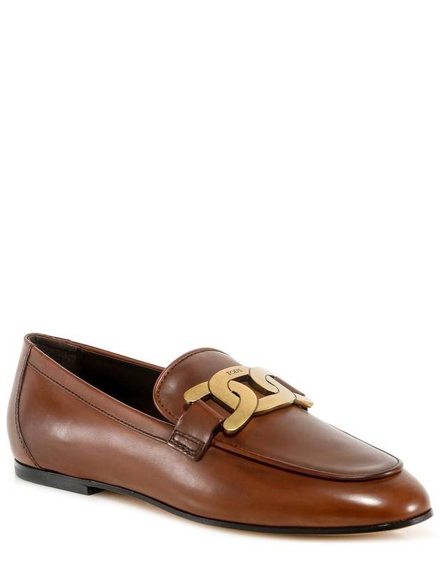 Kate Metal Logo Leather Loafers Brown - TOD'S - BALAAN 3