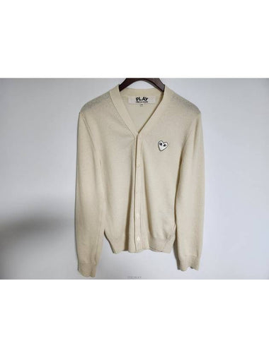 S Ivory White Men Cardigan AZ N066 - COMME DES GARCONS - BALAAN 1