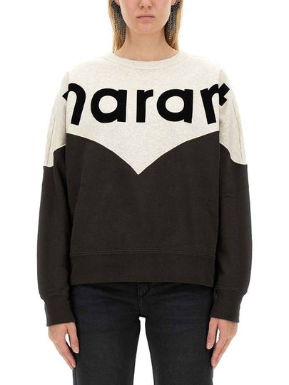 Houston Two-Tone Logo Cotton Sweatshirt Black - ISABEL MARANT ETOILE - BALAAN 2