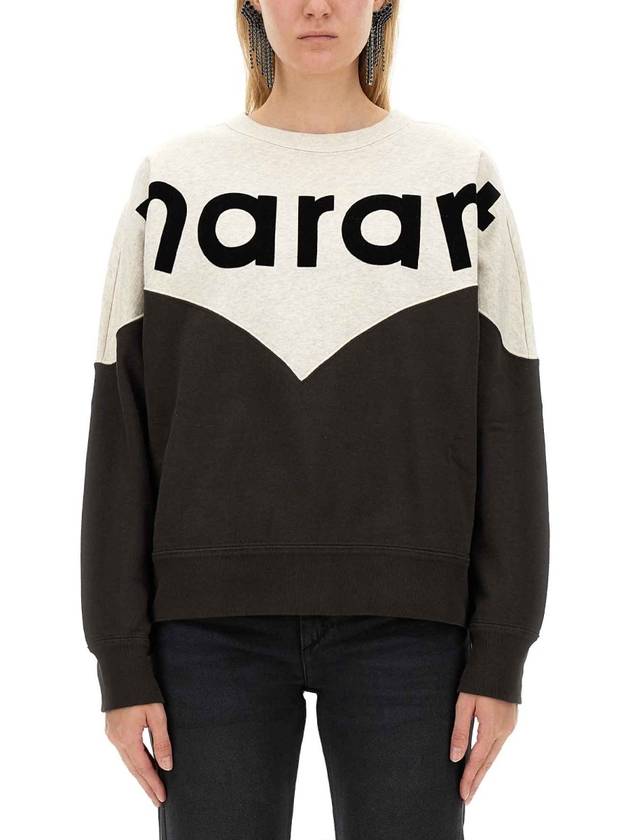 Houston Two-Tone Logo Cotton Sweatshirt Black - ISABEL MARANT ETOILE - BALAAN 10