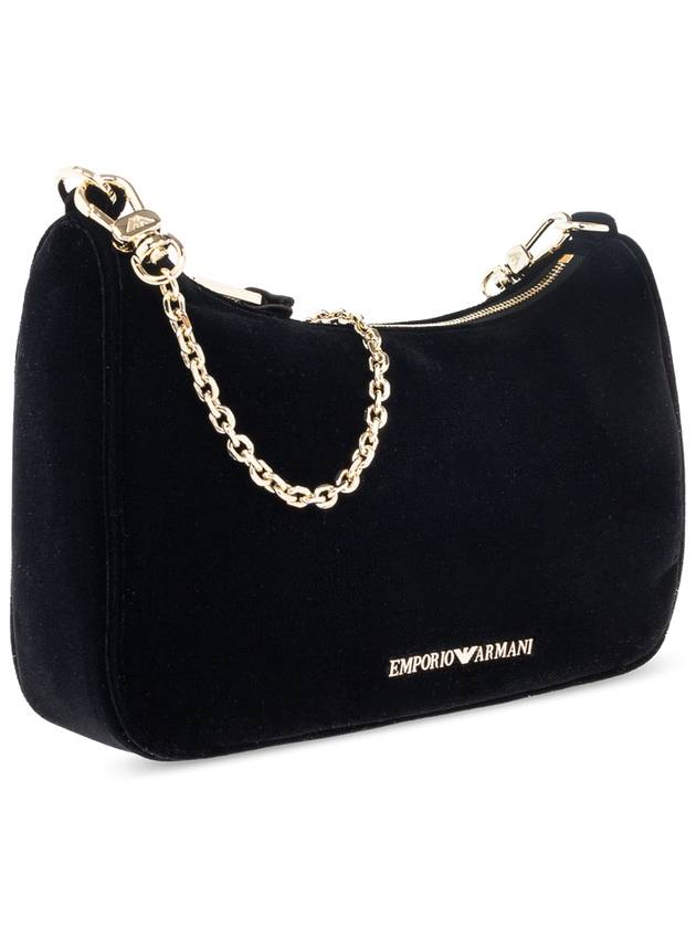 Emporio Armani Velour Shoulder Bag, Women's, Black - EMPORIO ARMANI - BALAAN 4