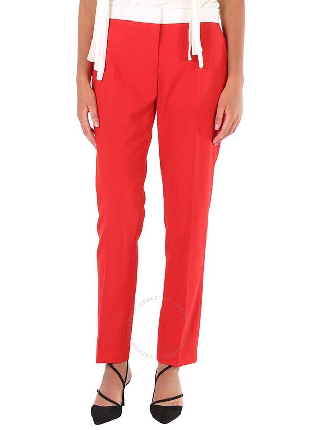 Burberry Ladies Bright Red Hanover Two-tone Wool Tailored Trousers, Brand Size 4 (US Size 2) - BURBERRY - BALAAN 1