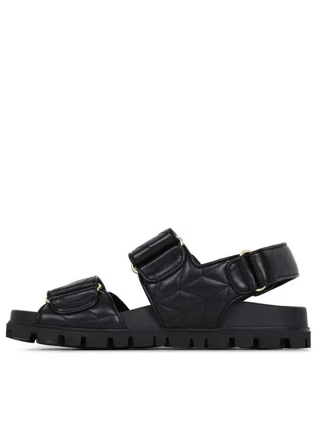 Sporty Matelasse Nappa Leather Sandals Black - MIU MIU - BALAAN 3