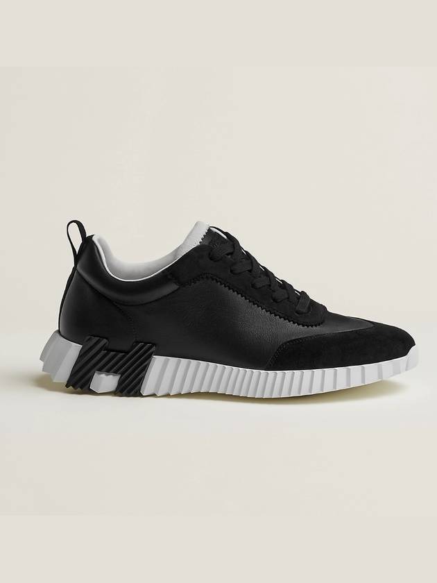 Bouncing Leather Low Top Sneakers Noir - HERMES - BALAAN 3