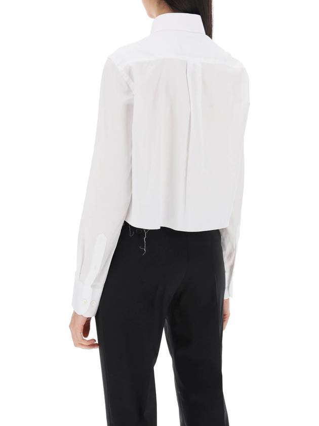 cotton twill cropped shirt - HOMMEGIRLS - BALAAN 3