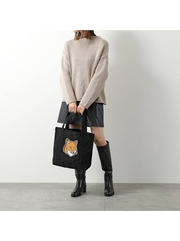 Fox Head Print Tote Bag Black - MAISON KITSUNE - BALAAN 3