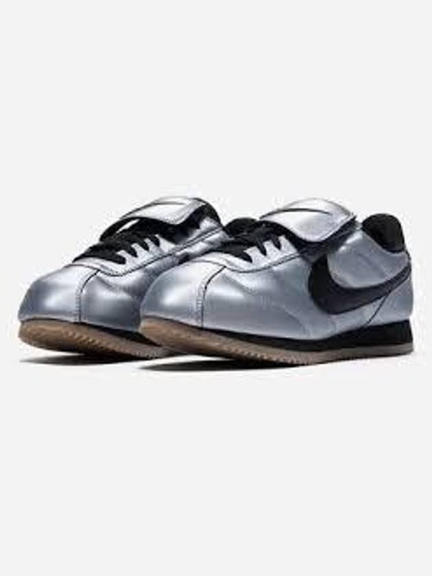 Cortez Leather SE Low Top Sneakers Metallic Cool Grey - NIKE - BALAAN 2