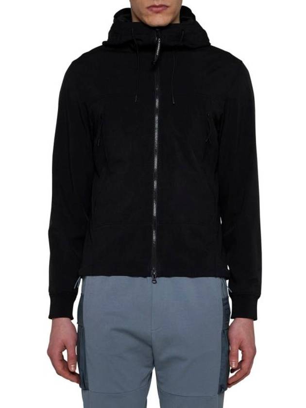 Shell R Goggle Hooded Jacket Black - CP COMPANY - BALAAN 4