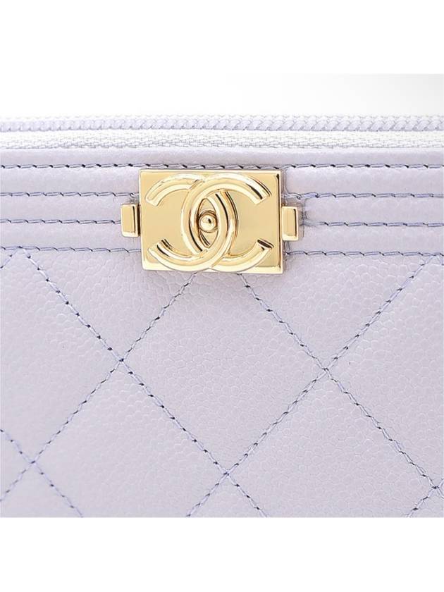 Chanel Caviar Boy Gold Zippered Card Medium Wallet A80566 - CHANEL - BALAAN 3