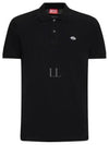 Slim Fit Organic Cotton Polo Shirt Black - DIESEL - BALAAN 2