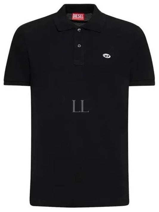 Slim Fit Organic Cotton Polo Shirt Black - DIESEL - BALAAN 2