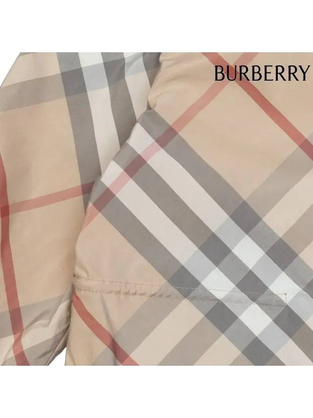 Kids Check Hooded Zip-Up Jacket Pale Stone - BURBERRY - BALAAN 6