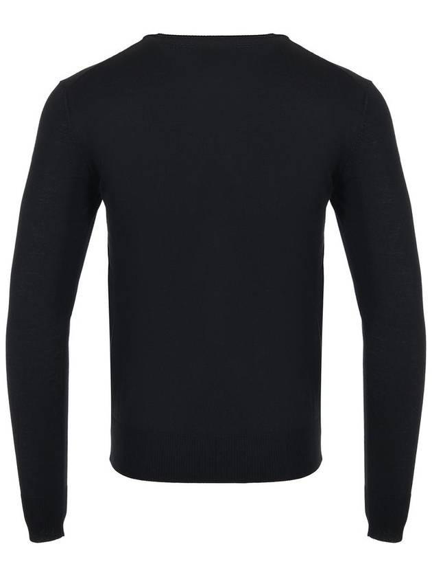 Men's Logo Crew Neck Knit Top Black - EMPORIO ARMANI - BALAAN 3