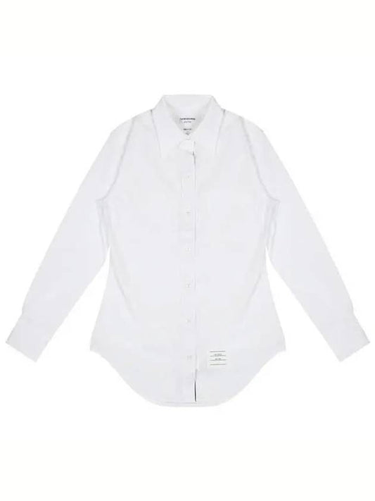 Logo Patch Cotton Shirt White - THOM BROWNE - BALAAN 2