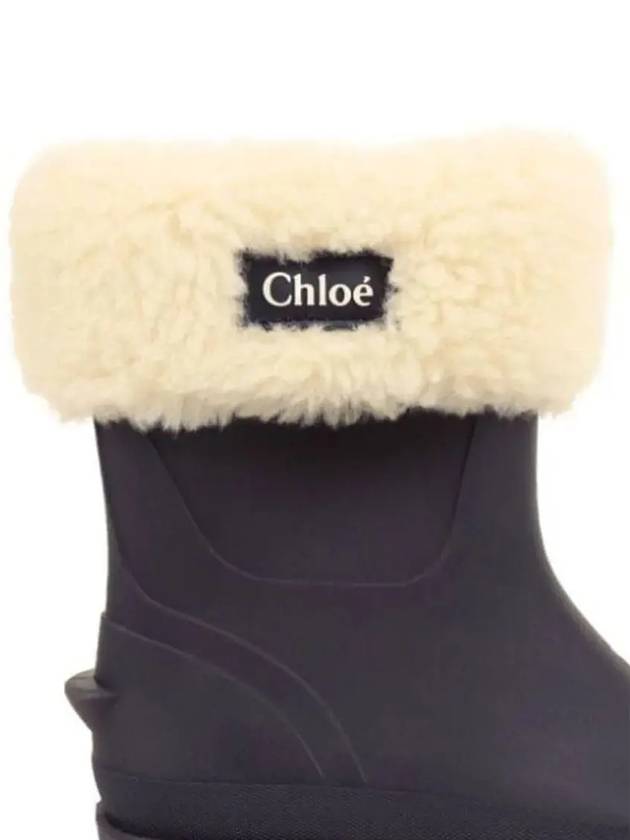 Kids Women s Logo Fur Rain Boots Blue C20283 859 - CHLOE - BALAAN 4