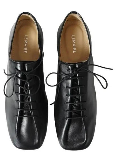 Square Toe Lambskin Lace Up Derby Black - LEMAIRE - BALAAN 2