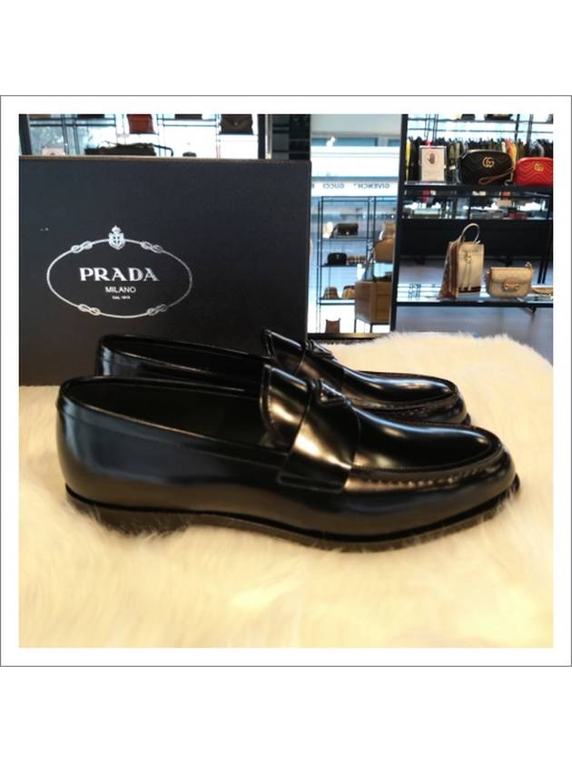 Brushed Leather Loafers Black - PRADA - BALAAN 7