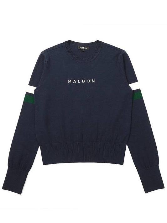 Bucket point knit top NAVY WOMAN - MALBON GOLF - BALAAN 1