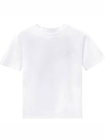 Chest Logo Round Short Sleeve T-Shirt White Men's T-Shirt UJN880 1U1R F0009 - PRADA - BALAAN 1