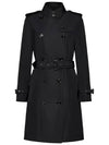 Mid-Length Lightweight Kensington Trench Coat Black - BURBERRY - BALAAN 2