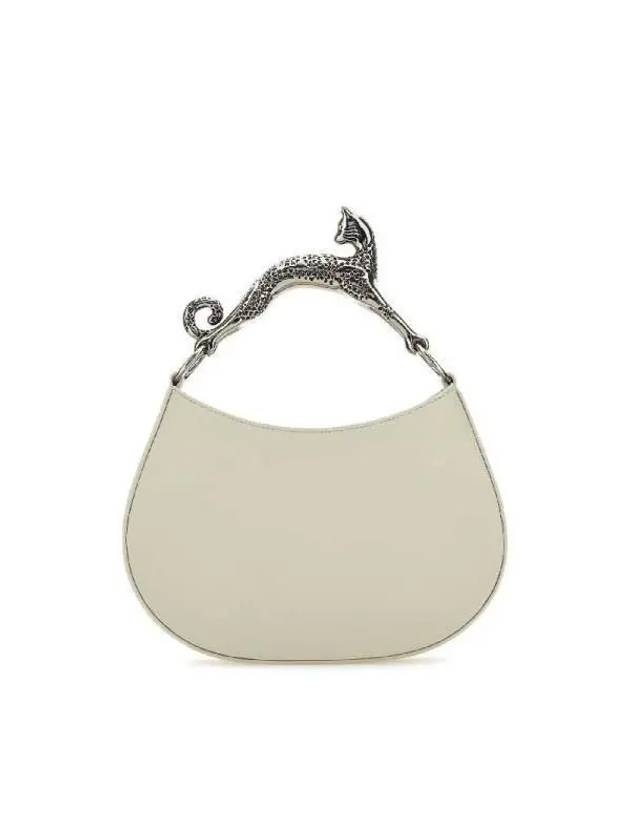 Leather SM Hobo Cat Shoulder Bag White - LANVIN - BALAAN 4