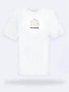 Deer Logo Embroidered Oversized Short Sleeve T-Shirt White - BURBERRY - BALAAN.