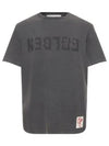 Golden Lettering Cotton Short Sleeve T-Shirt Grey - GOLDEN GOOSE - BALAAN 2