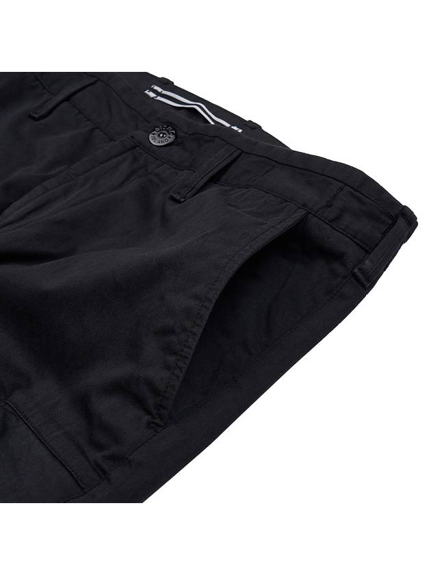 Logo Patch Cargo Straight Pants Black - STONE ISLAND - BALAAN 4