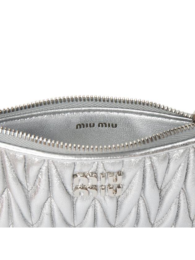 Matelasse Leather Envelope Card Wallet Silver - MIU MIU - BALAAN 6