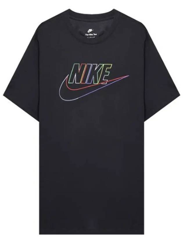 Sportswear Logo Print Club Short Sleeve T-Shirt Black - NIKE - BALAAN 2