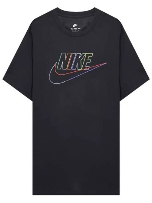 Sportswear Logo Print Club Short Sleeve T-Shirt Black - NIKE - BALAAN 2