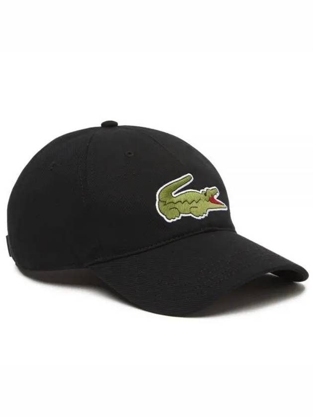 Embroidered Logo Organic Cotton Ball Cap Black - LACOSTE - BALAAN 2